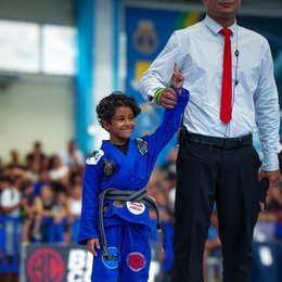 Aluno na competição de jiu-jitsu